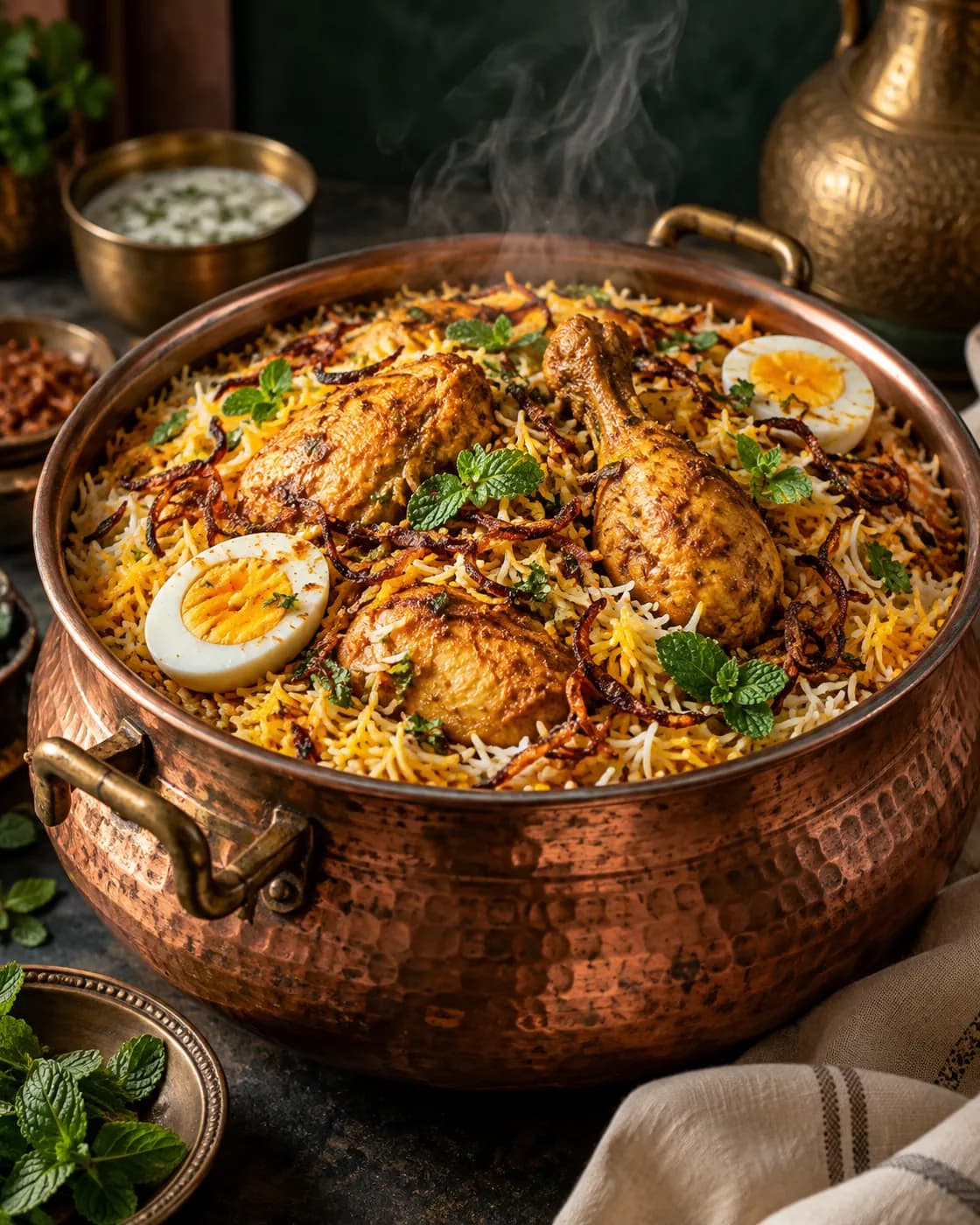 Saffron chicken biryani